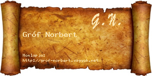 Gróf Norbert névjegykártya