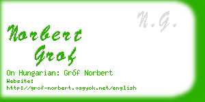 norbert grof business card