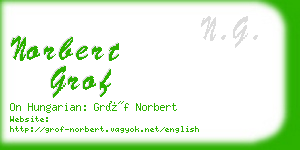 norbert grof business card